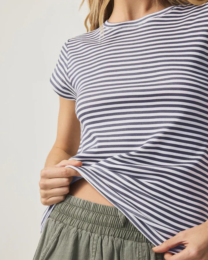 Splendid Faye Crewneck Stripe Tee - Navy/White sold by Boutique with Grace product image thumbnail 2