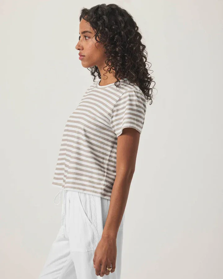 Splendid Louisa Stripe SS Tee - Fawn Stripe sold by Boutique with Grace product image thumbnail 5