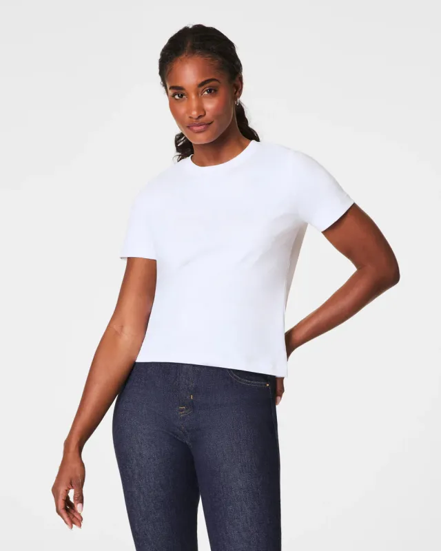 Spanx Cotton Crewneck Tee - Classic White sold by Boutique with Grace