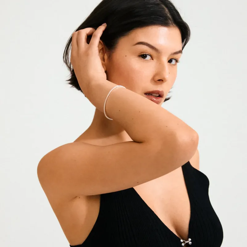 Pilgrim Arash Bracelet - Silver/White sold by Boutique with Grace