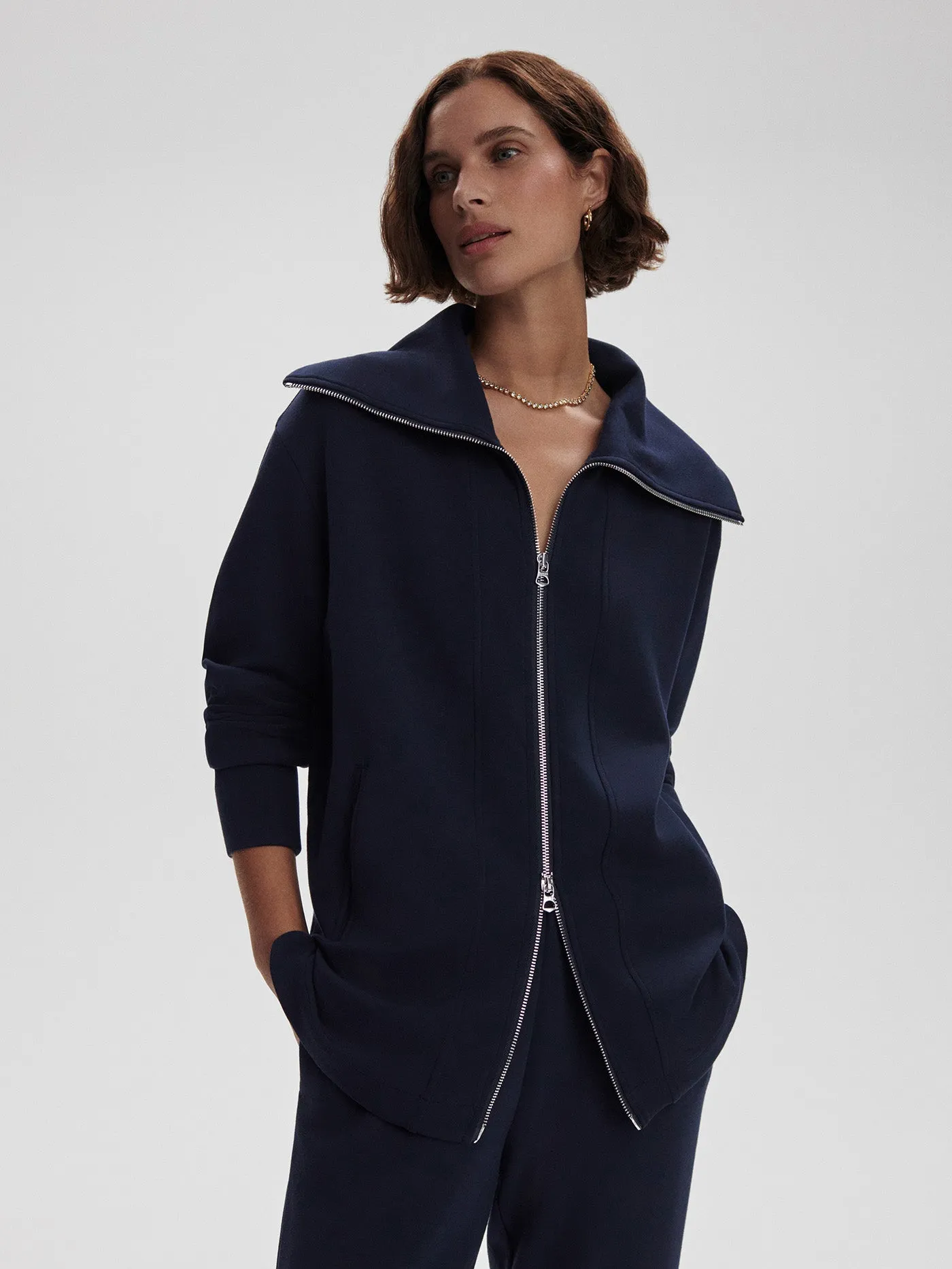 Varley Raleigh Zip-Through Sweater - Navy sold by Boutique with Grace product image thumbnail 5