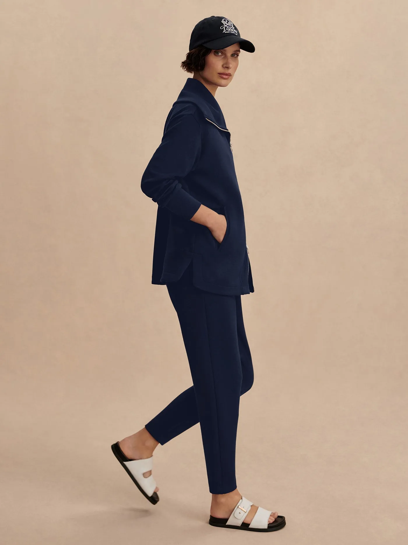 Varley Raleigh Zip-Through Sweater - Navy sold by Boutique with Grace