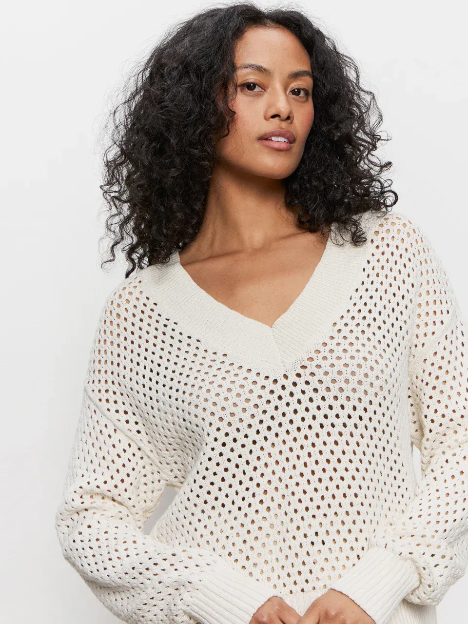 Sanctuary Airy Openwork Sweater - Macrame sold by Boutique with Grace