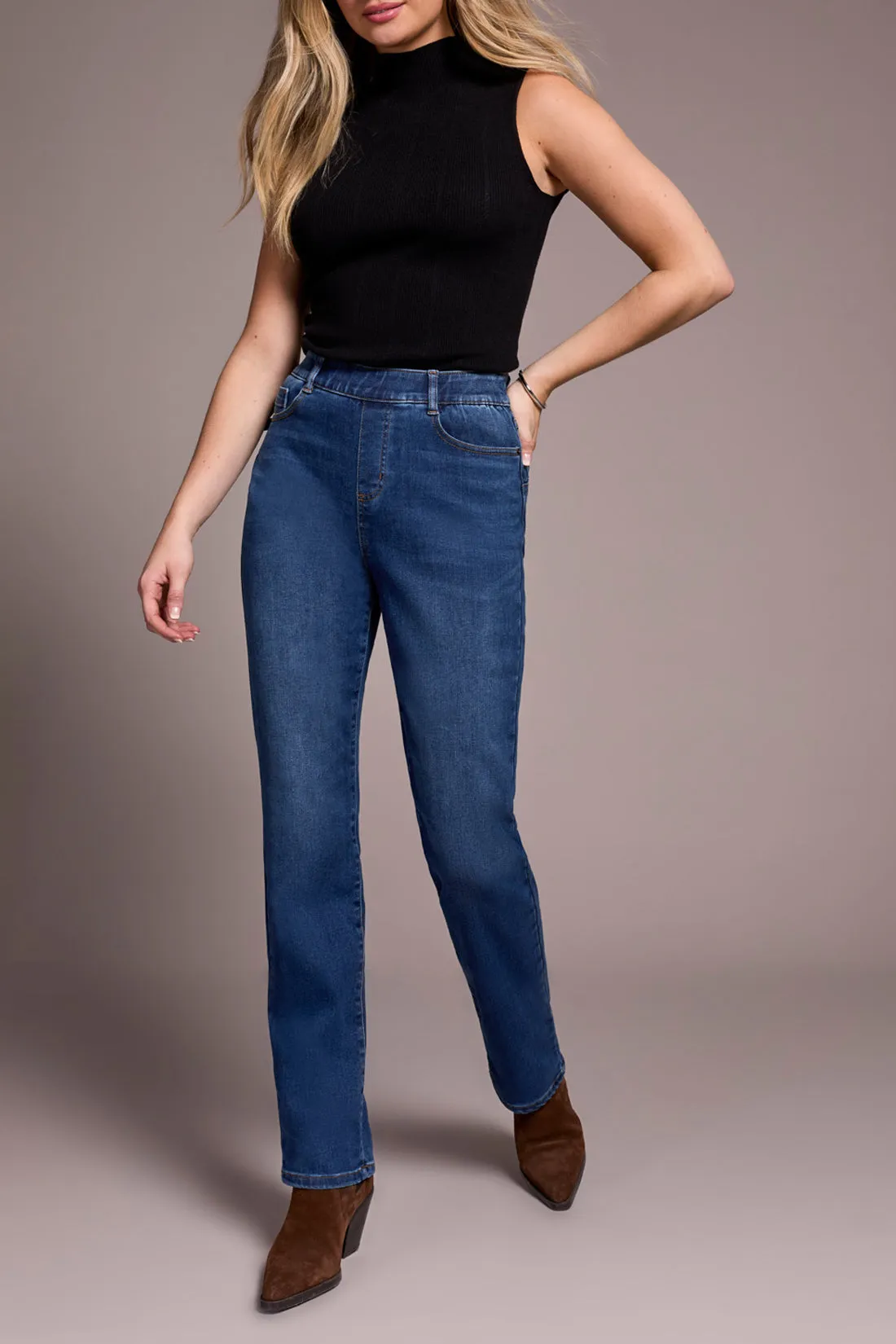 Tribal Sophia Pull-On Straight Jeans - Faded Blue sold by Boutique with Grace product image thumbnail 3