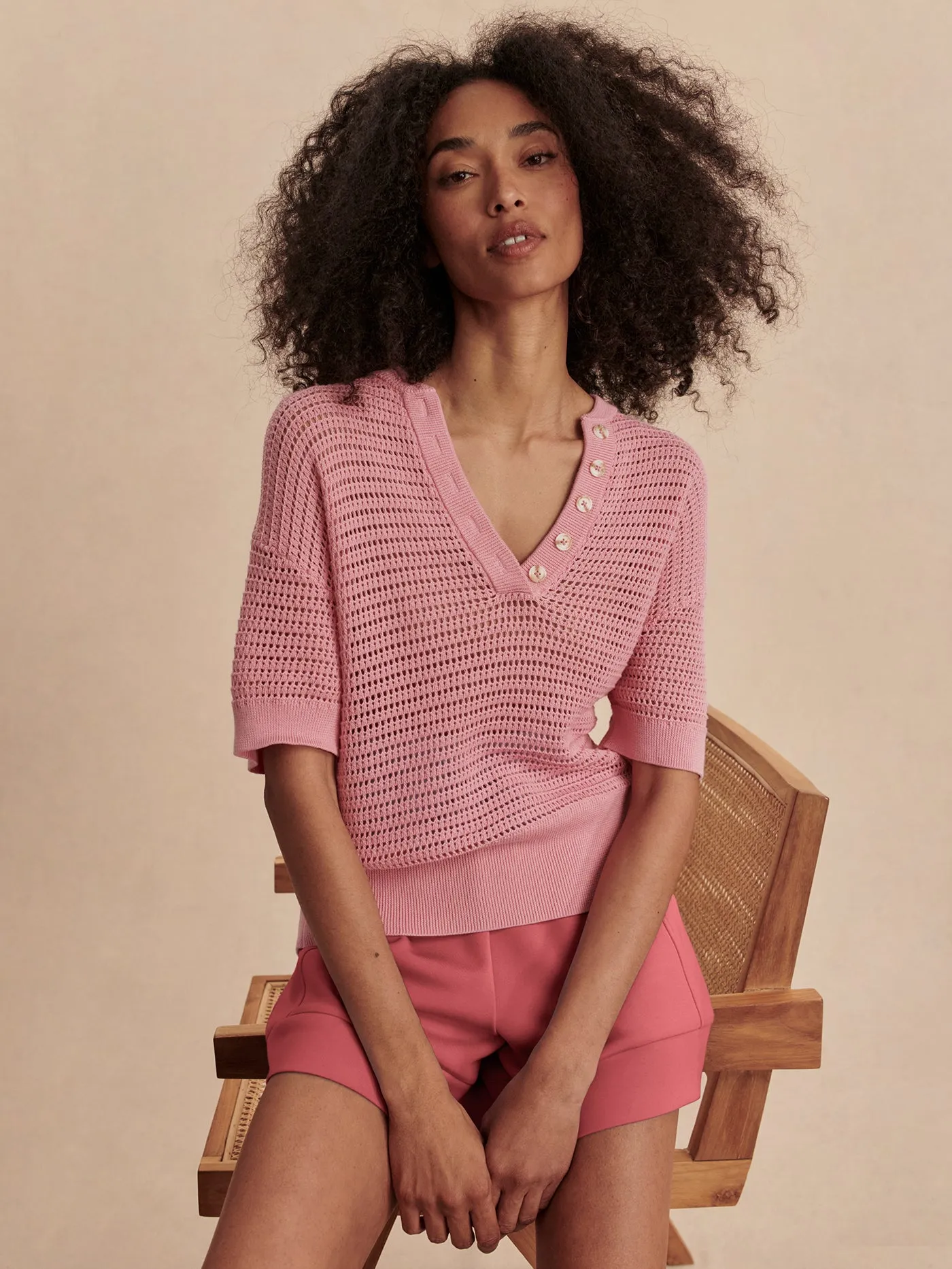 Varley Callie Knit Top - Sea Pink sold by Boutique with Grace product image thumbnail 2