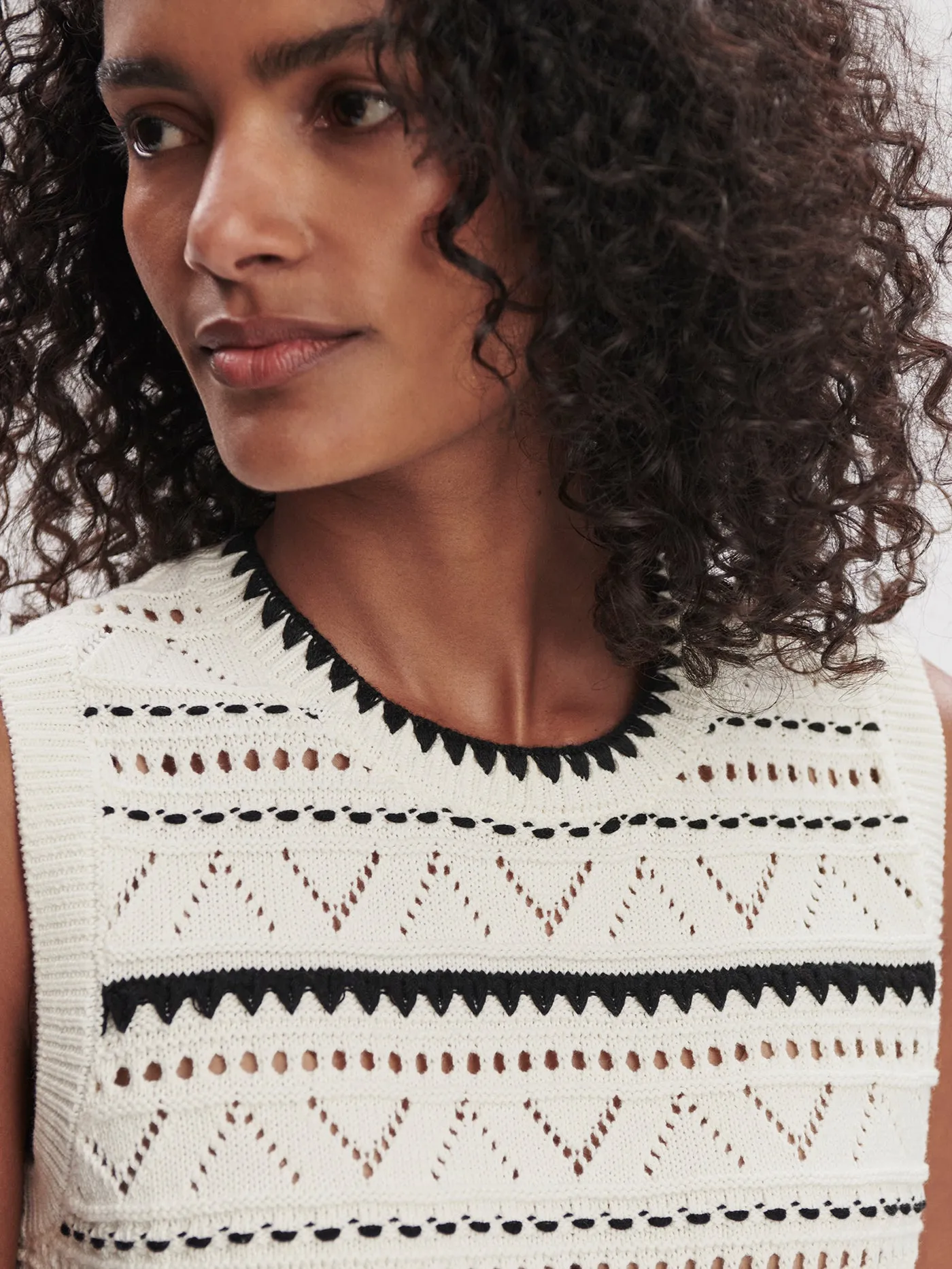 Varley Athena Pointelle Knit Vest - Egret sold by Boutique with Grace product image thumbnail 4