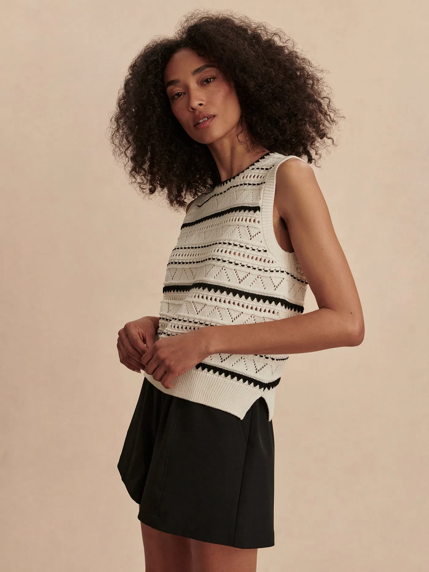 Varley Athena Pointelle Knit Vest - Egret sold by Boutique with Grace product image thumbnail 2