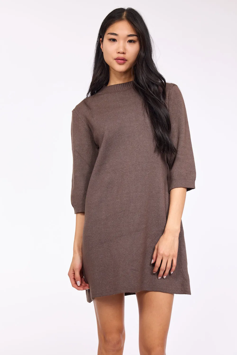 Pistache Knit Dress - Mahogany sold by Boutique with Grace