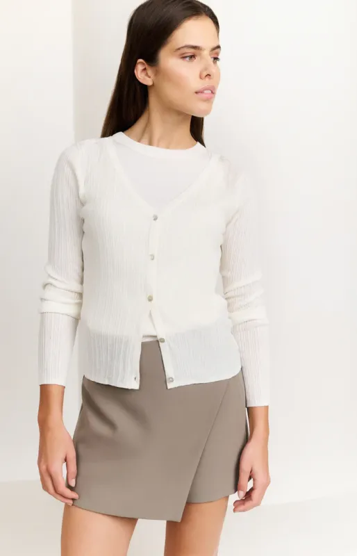 Yaya Woven Mini Skort - Greyish Brown sold by Boutique with Grace