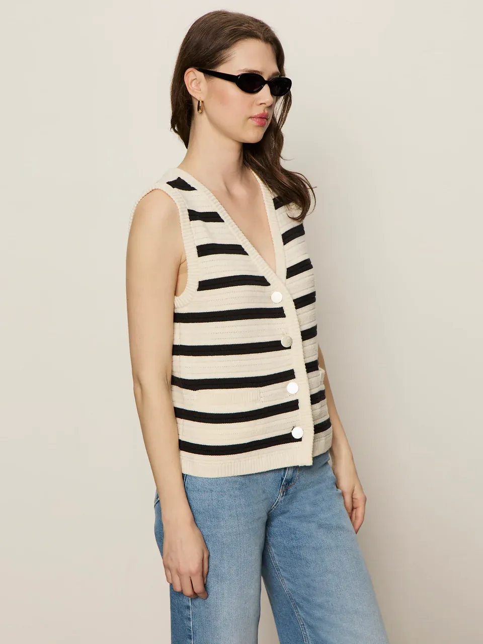 Sanctuary Textured Sweater Vest - Macrame/Black sold by Boutique with Grace product image thumbnail 3