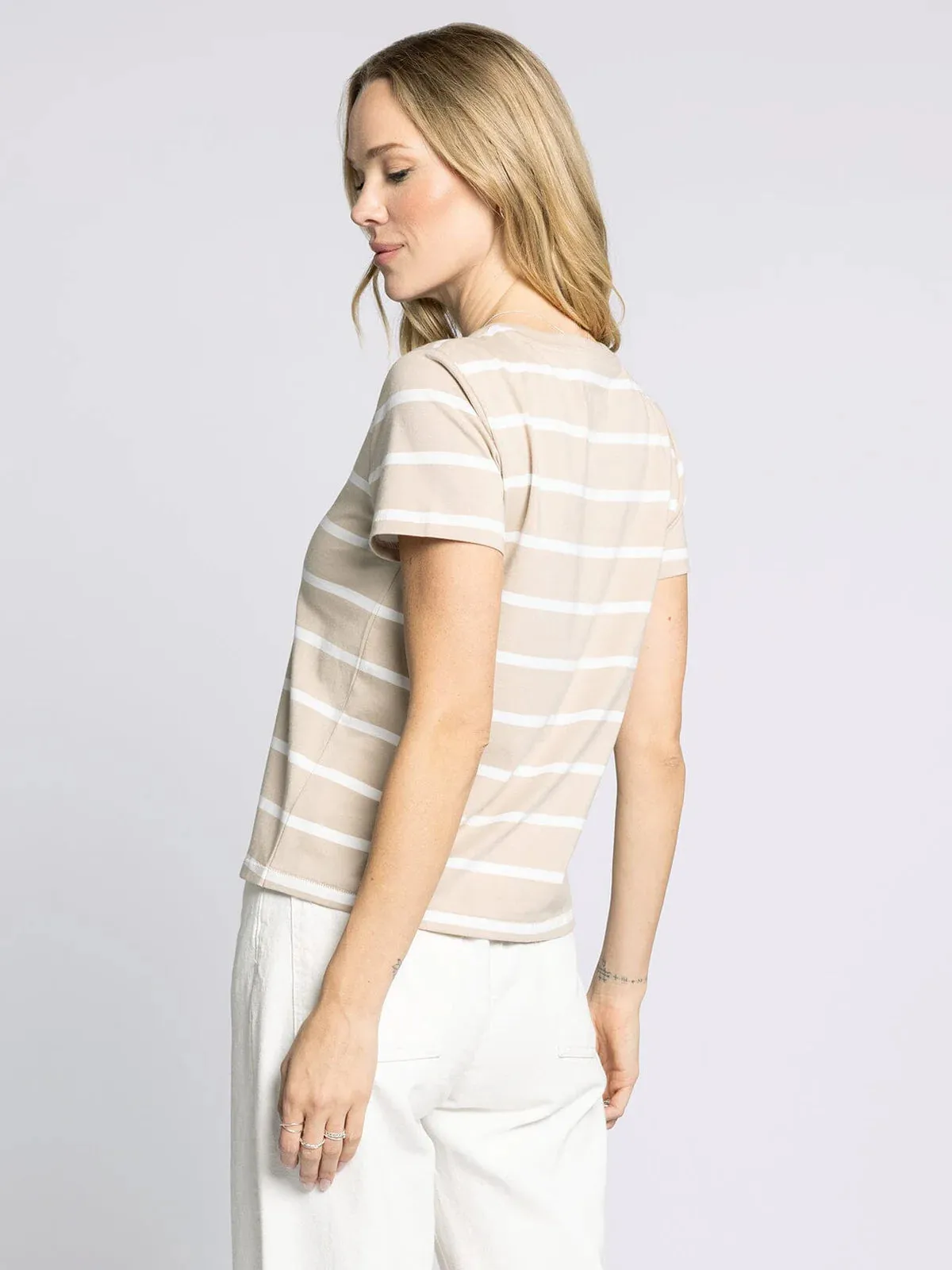 Thread & Supply Asher Tee - Tan/White Stripe sold by Boutique with Grace product image thumbnail 3