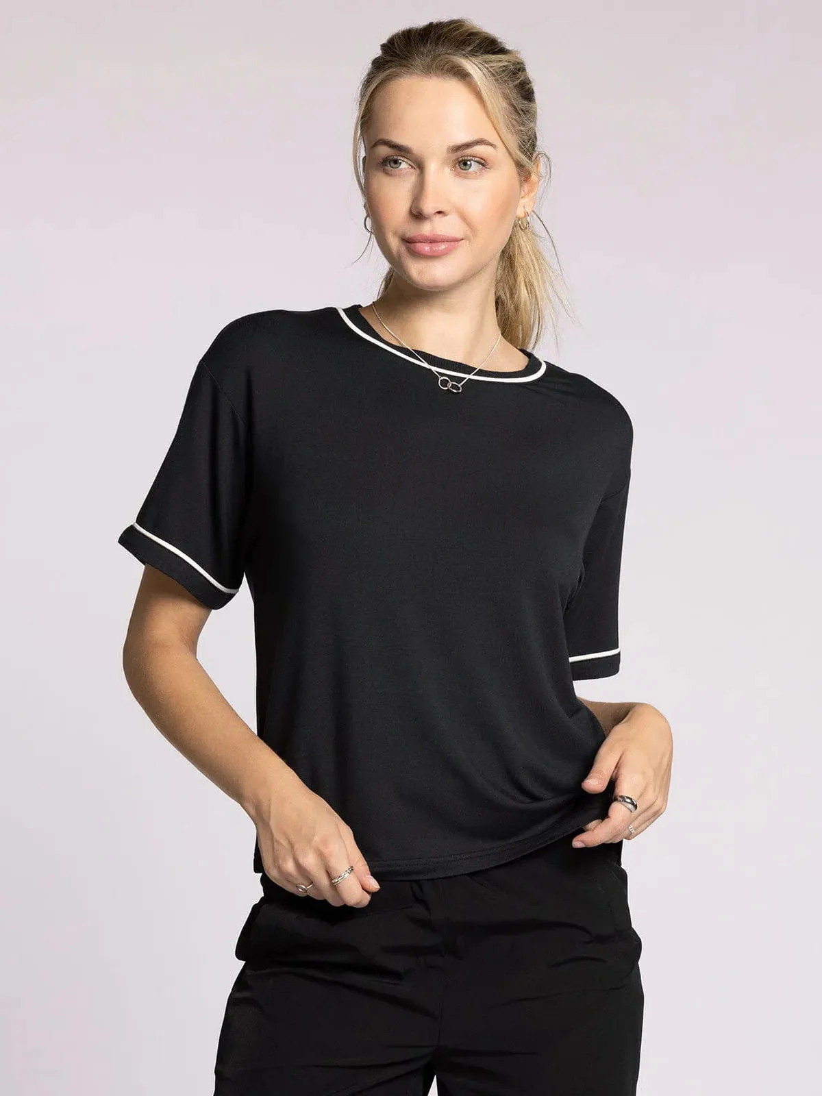 Thread & Supply Anne Tee - Black/White sold by Boutique with Grace product image thumbnail 4
