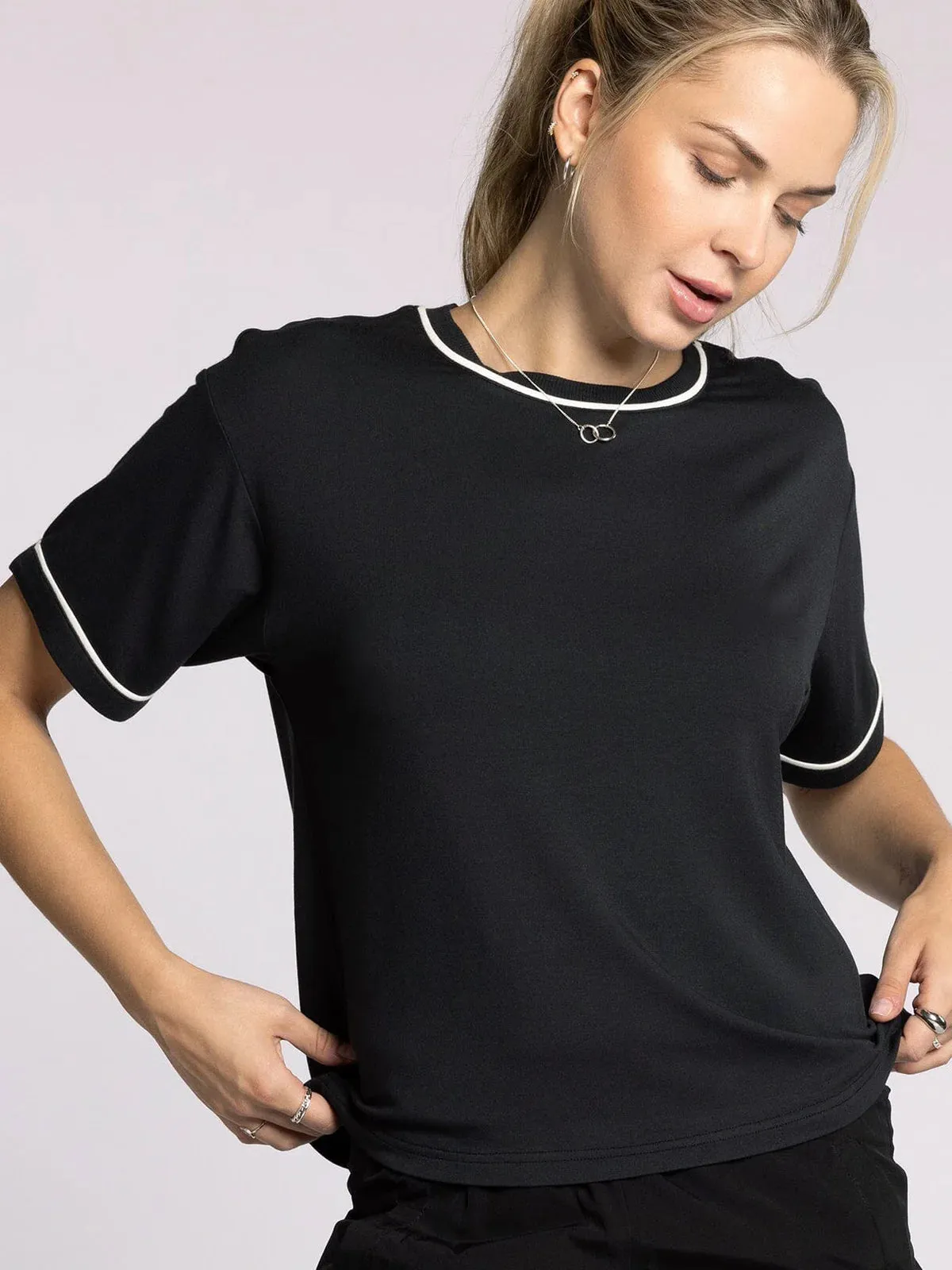 Thread & Supply Anne Tee - Black/White sold by Boutique with Grace product image thumbnail 3