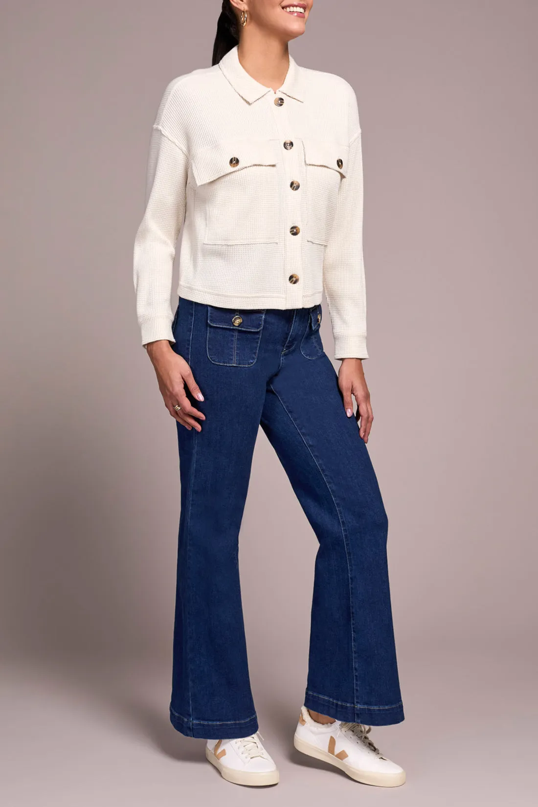 Tribal Violet Crop Shacket - Eggshell sold by Boutique with Grace product image thumbnail 2