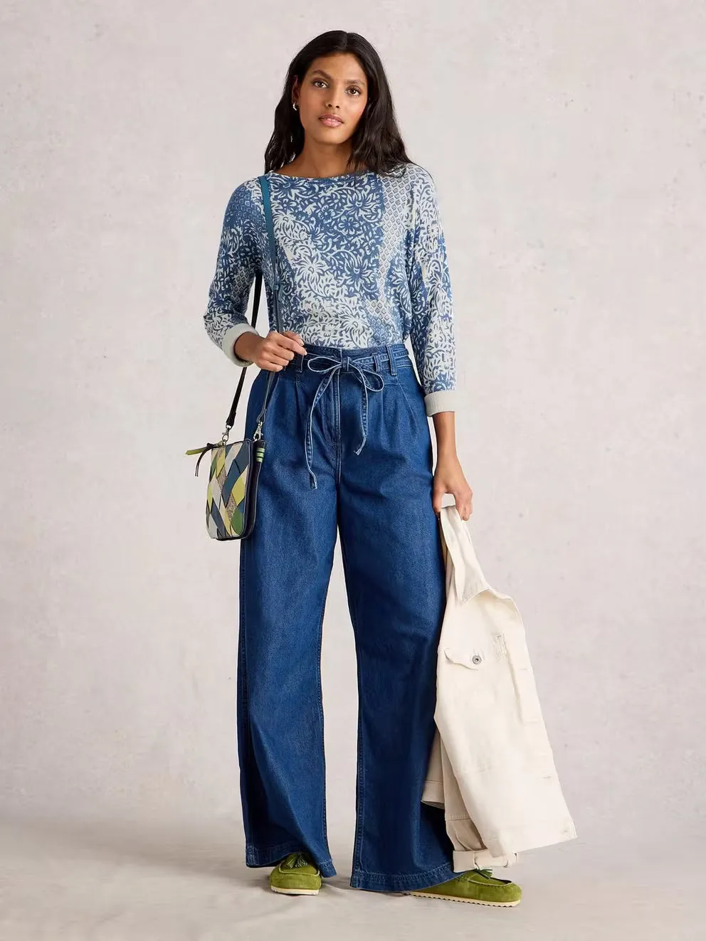 White Stuff Olive Print Jumper - Blue sold by Boutique with Grace product image thumbnail 4