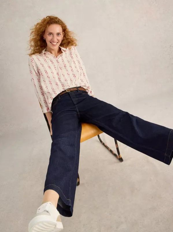 White Stuff Ayla Wide Leg Jean - Dark Denim sold by Boutique with Grace