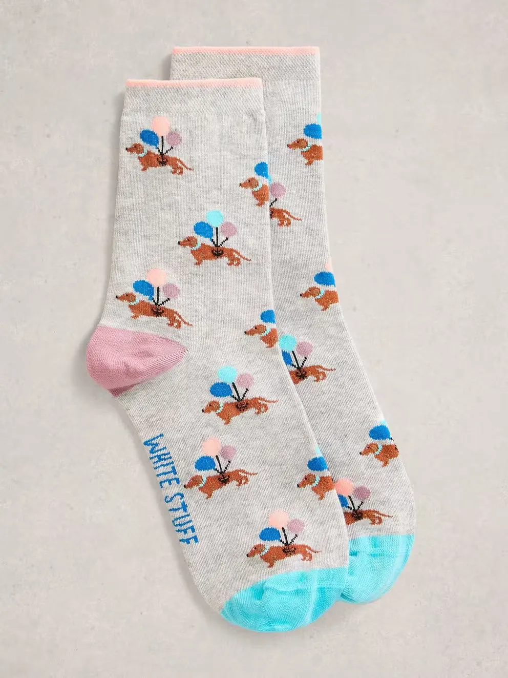 White Stuff Ankle Sock - Light Grey sold by Boutique with Grace