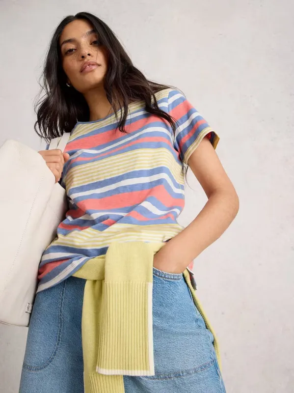 White Stuff Abbie Stripe Tee - Blue Multi sold by Boutique with Grace