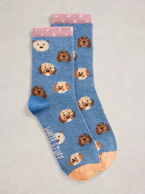 White Stuff Ankle Sock -  Blue Multi sold by Boutique with Grace