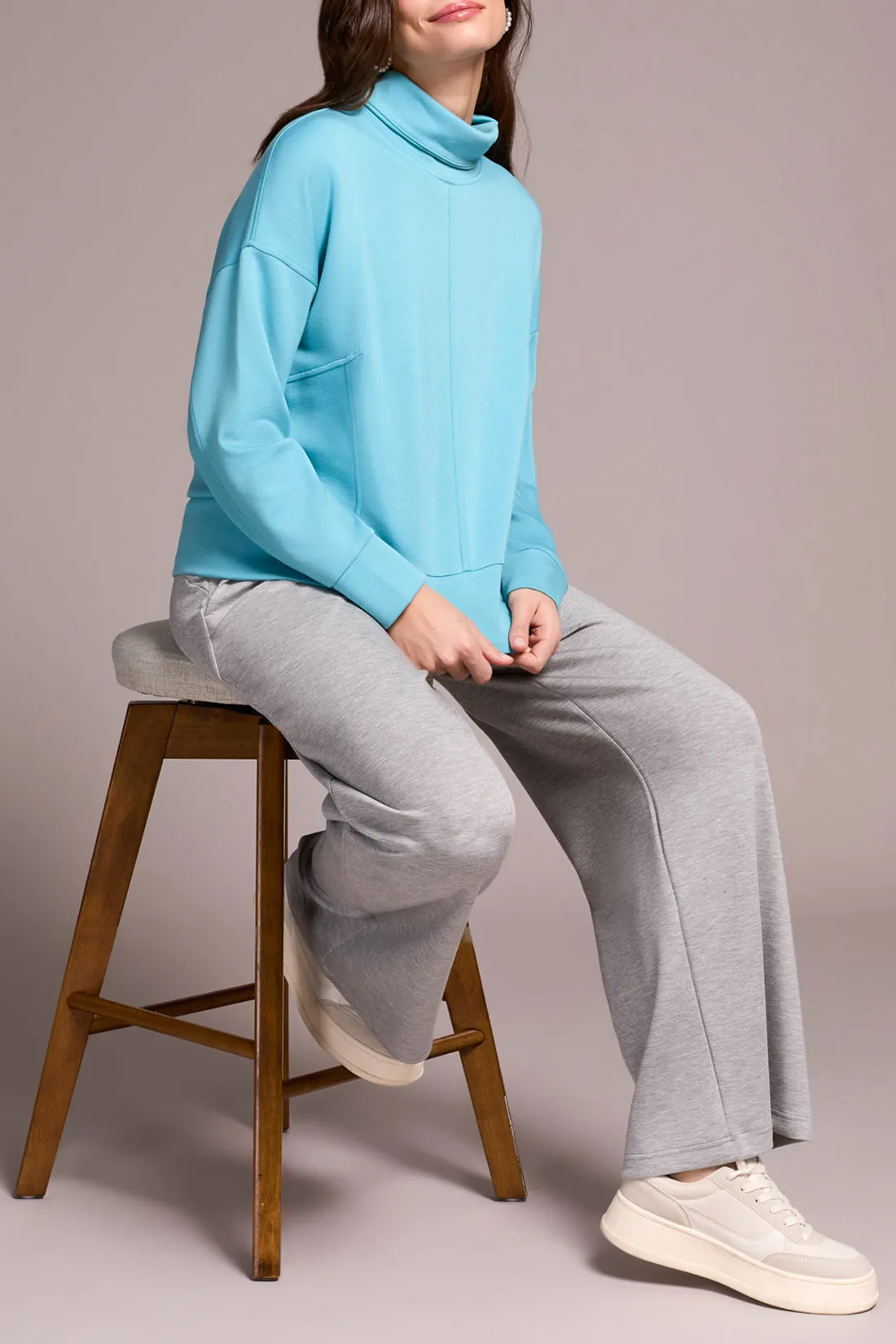 Tribal Georgia Funnel Neck Top - Mist Blue sold by Boutique with Grace product image thumbnail 3