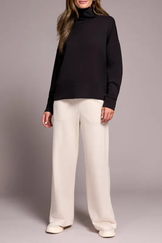 Tribal Georgia Funnel Neck Top - Black made by Tribal