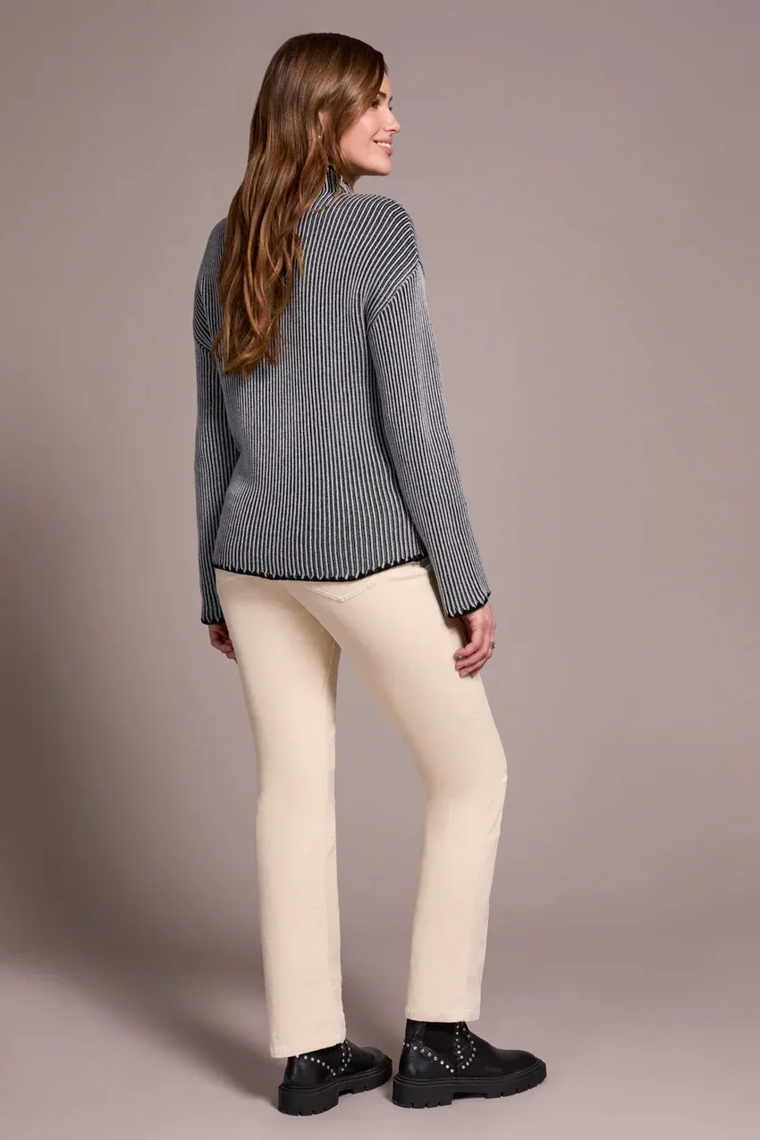Tribal Flora Funnel Neck Sweater - Grey Mix sold by Boutique with Grace product image thumbnail 4