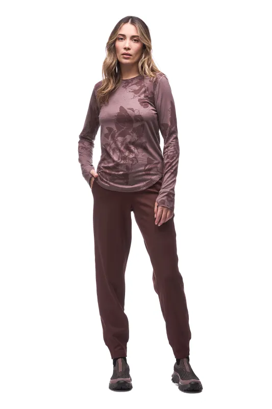 Indyeva Novara II Long Sleeved Tee - Dark Bark Pivoine sold by Boutique with Grace