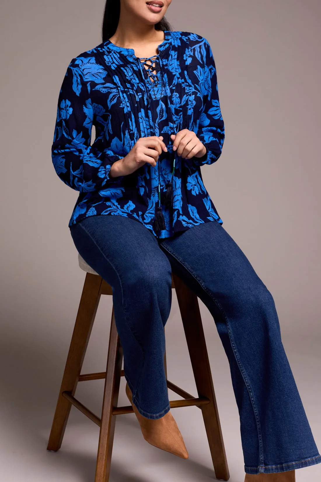 Tribal Celeste Pintuck Blouse - Nightfall sold by Boutique with Grace product image thumbnail 3