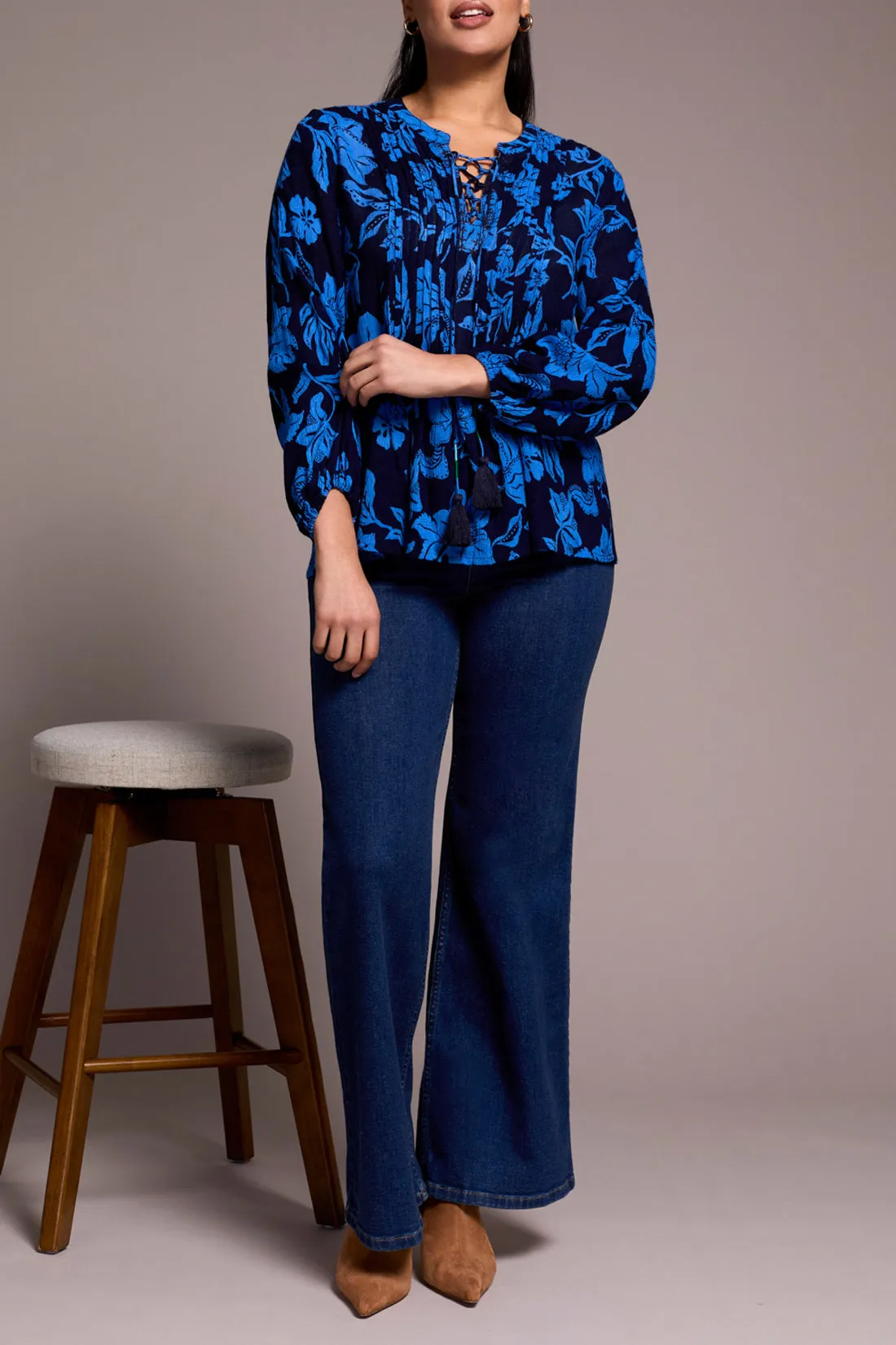 Tribal Celeste Pintuck Blouse - Nightfall sold by Boutique with Grace
