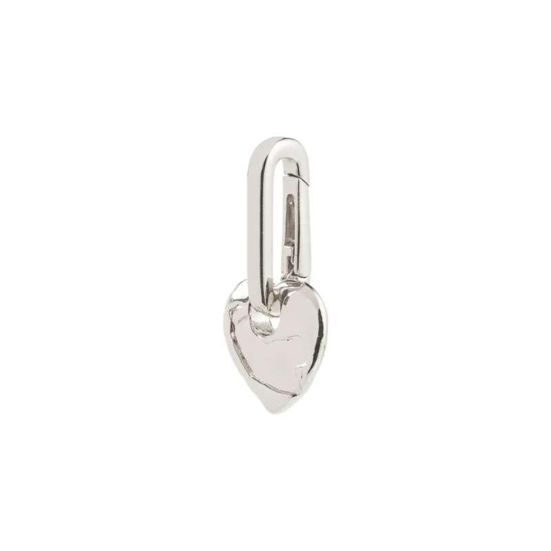 Pilgrim Rough Heart Charm - Silver sold by Boutique with Grace