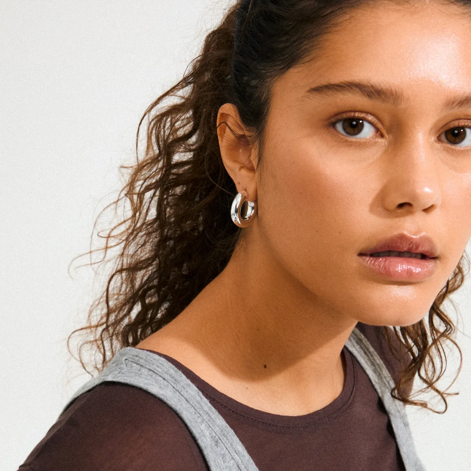 Pilgrim Phase Medium Hoops - Silver sold by Boutique with Grace product image thumbnail 2