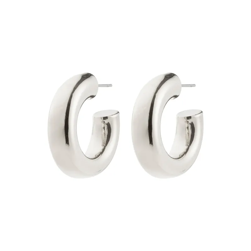 Pilgrim Phase Medium Hoops - Silver sold by Boutique with Grace