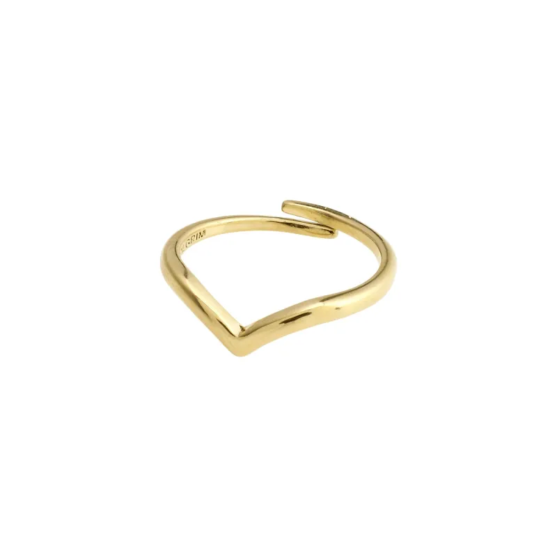 Pilgrim Lulu V Ring - Gold sold by Boutique with Grace