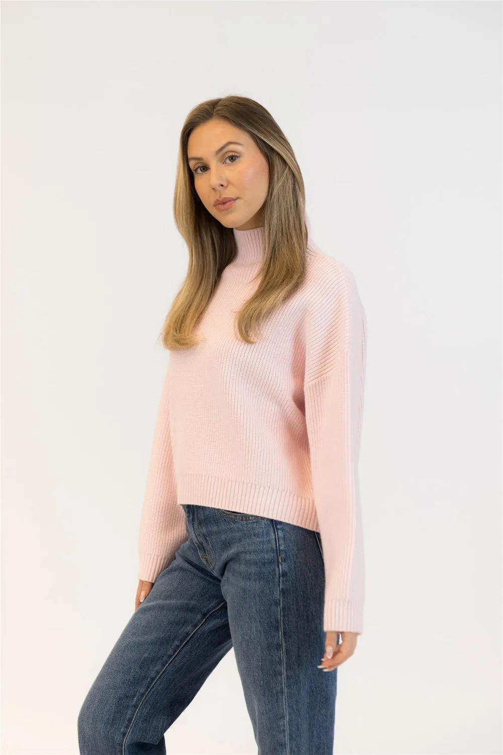 Lyla & Luxe Evolet Mockneck -Pale Pink sold by Boutique with Grace product image thumbnail 2