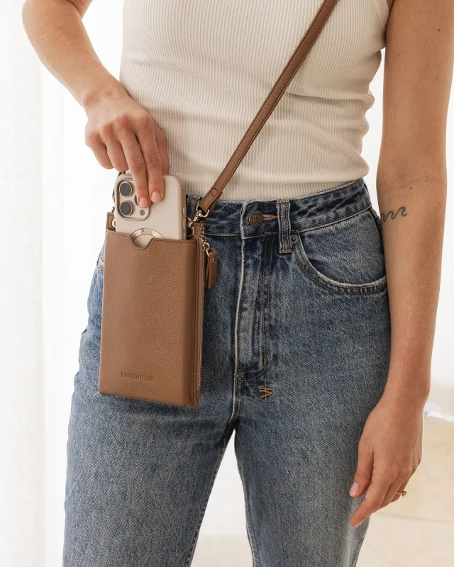 Louenhide Suki RFID Phone Bag - Caramel sold by Boutique with Grace