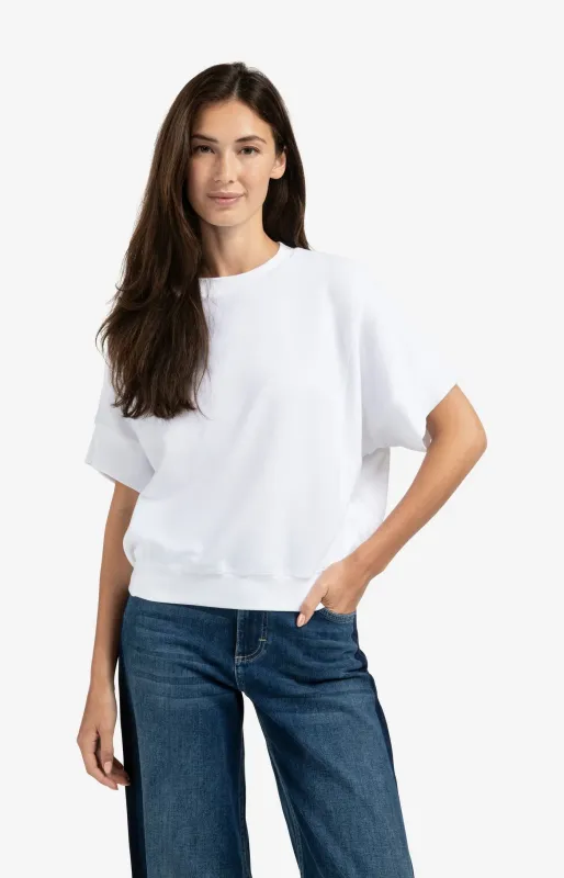 Yaya SS Jersey Rib Top - Pure White sold by Boutique with Grace
