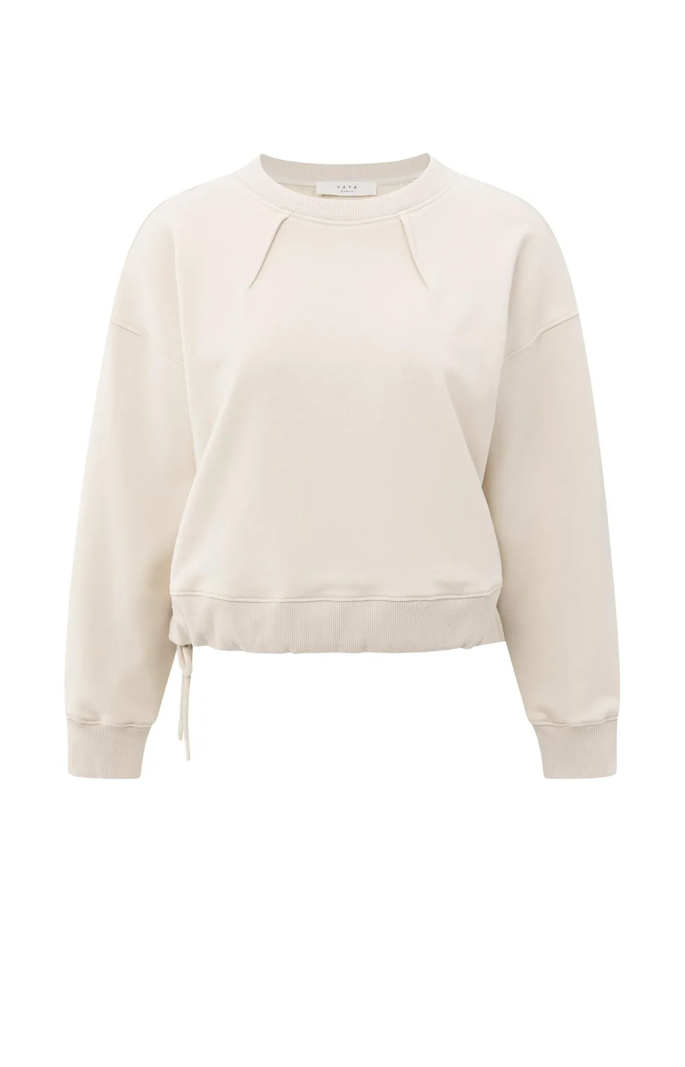Yaya Pleat Detail Sweatshirt - Chalk White sold by Boutique with Grace