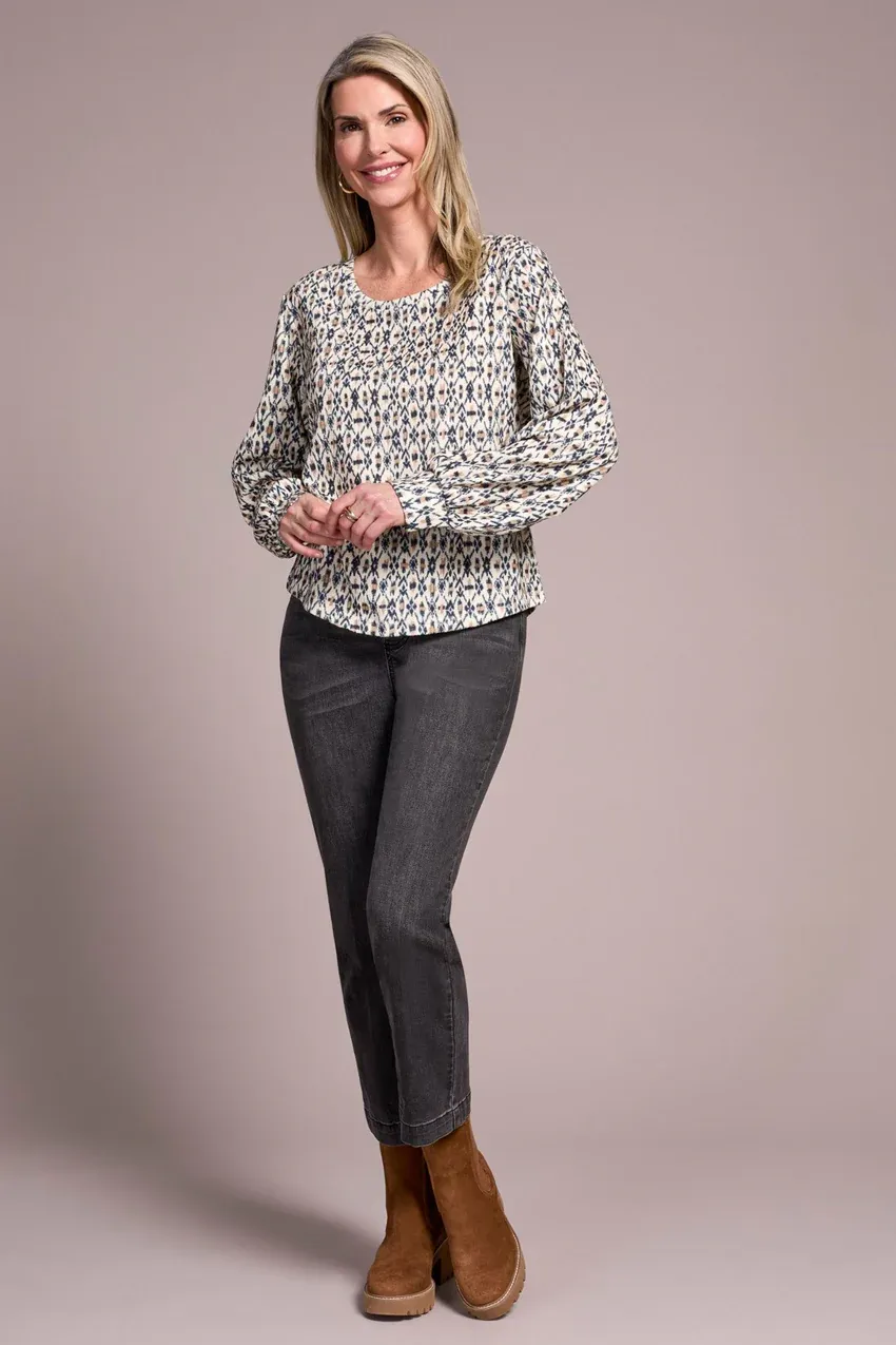 Tribal Vera Crew Neck Top - Ice Latte sold by Boutique with Grace product image thumbnail 2