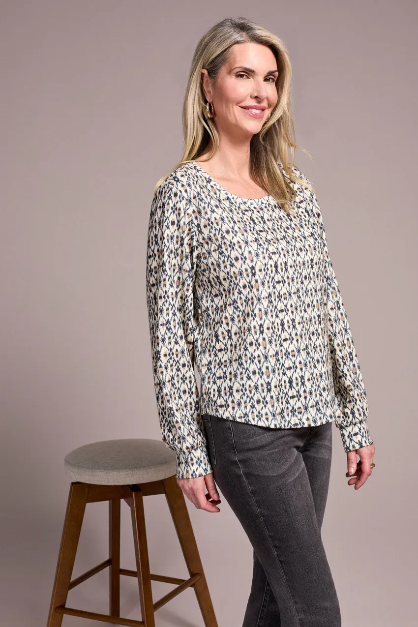 Tribal Vera Crew Neck Top - Ice Latte sold by Boutique with Grace product image thumbnail 3