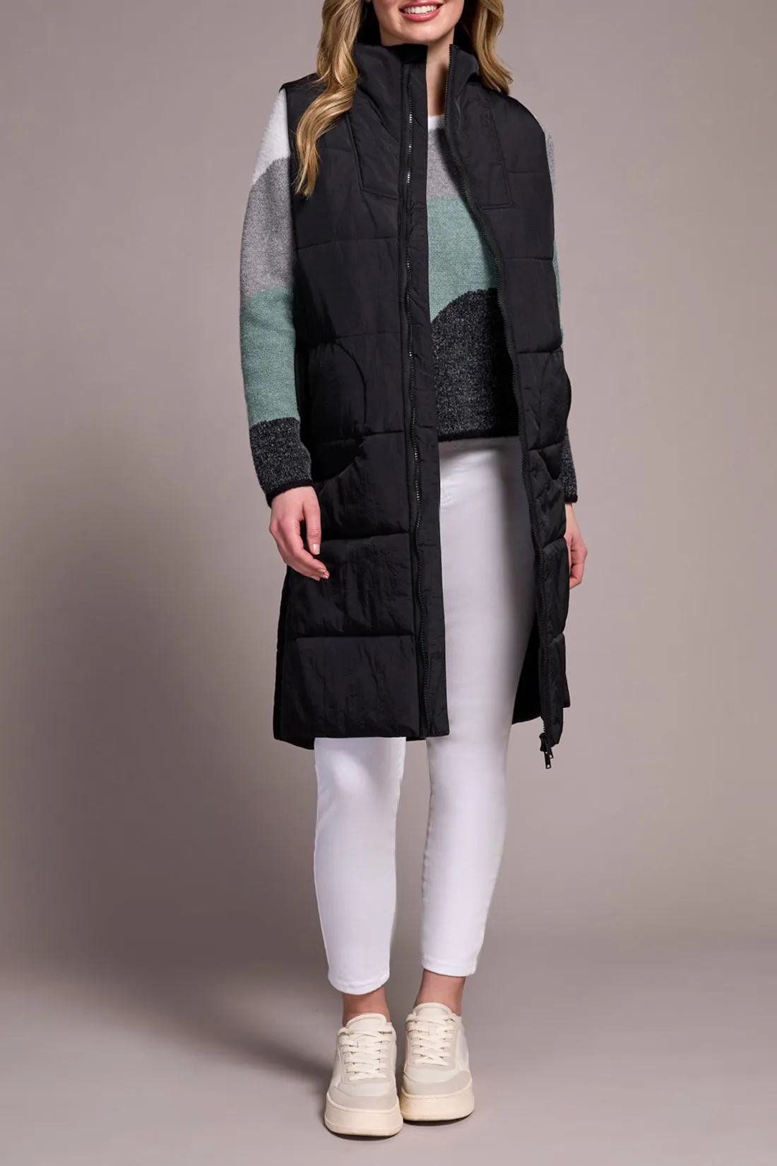 Tribal Sophie Quilted Vest - Black sold by Boutique with Grace