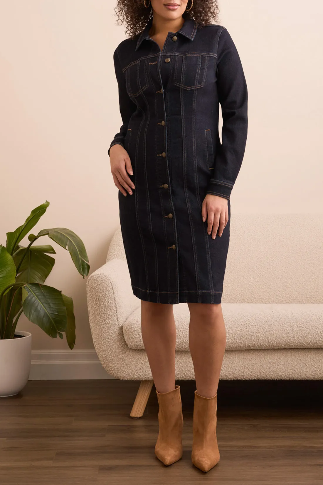 Tribal Ruby Long Denim Dress - Rinse sold by Boutique with Grace product image thumbnail 2
