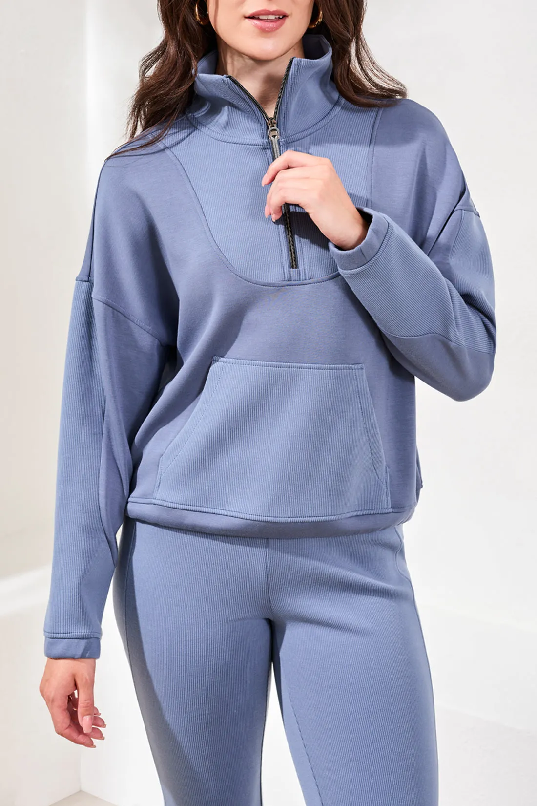 Tribal Margot Mock Neck - Slate Blue sold by Boutique with Grace product image thumbnail 3