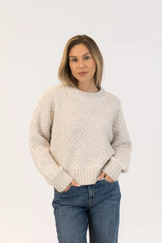 Lyla & Luxe Nika Crewneck - Natural sold by Boutique with Grace