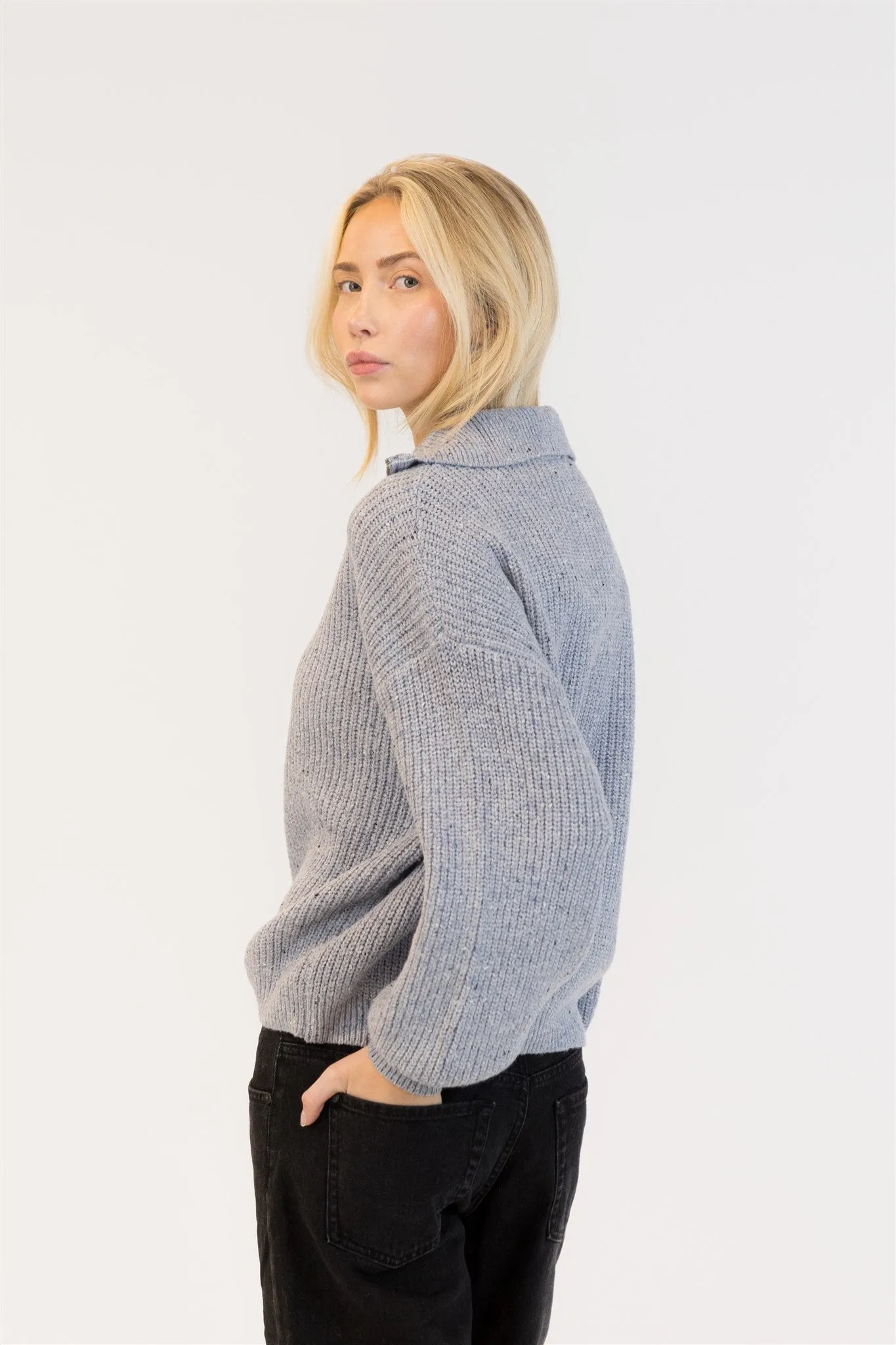 Lyla & Luxe Chase Fleck Pullover - Blue Fleck sold by Boutique with Grace product image thumbnail 4