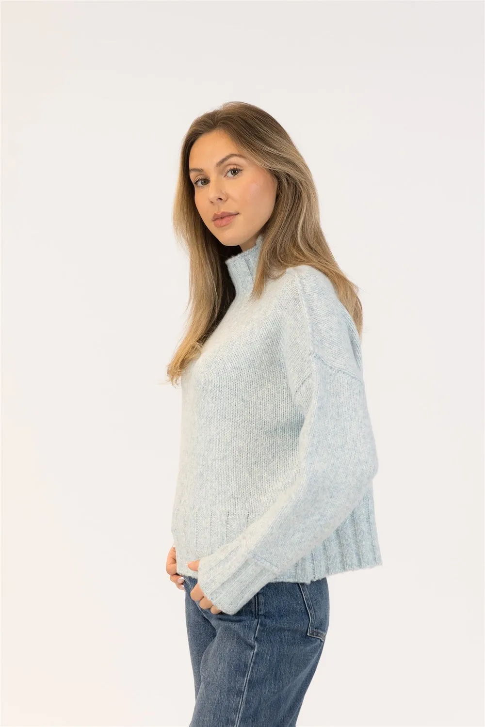 Lyla & Luxe Calli Mockneck - Blue/Green sold by Boutique with Grace product image thumbnail 2