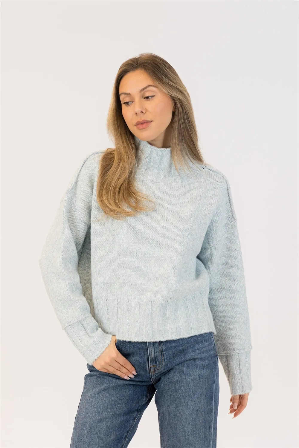 Lyla & Luxe Calli Mockneck - Blue/Green sold by Boutique with Grace