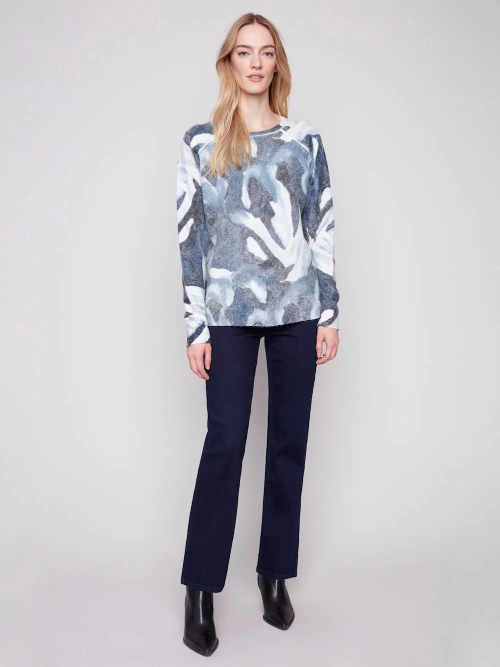 Charlie B Reversible Printed Sweater - Blue Slush sold by Boutique with Grace product image thumbnail 3