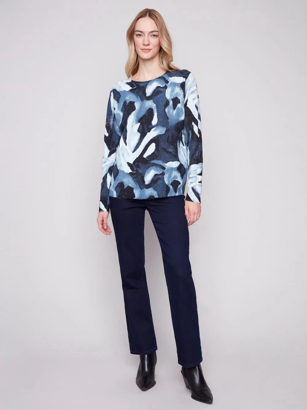 Charlie B Reversible Printed Sweater - Blue Slush sold by Boutique with Grace product image thumbnail 4
