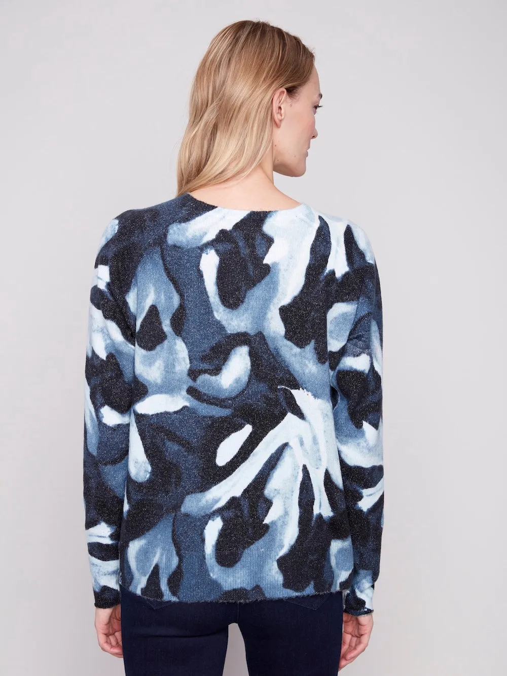 Charlie B Reversible Printed Sweater - Blue Slush sold by Boutique with Grace product image thumbnail 5