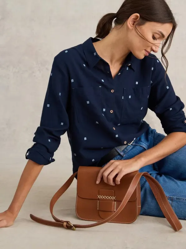 White Stuff Sophie Organic Cotton Shirt - Dk Navy made by Boutique with Grace